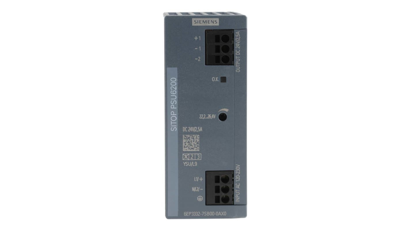 Siemens SITOP PSU6200 Switched Mode DIN Rail Power Supply, 120 → 230 V ac / 120 → 240V dc ac, dc Input,