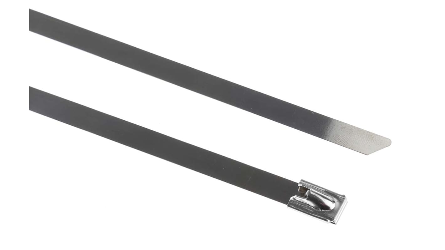 RS PRO Cable Tie, Ball Lock, 360mm x 7.9 mm 316 Stainless Steel