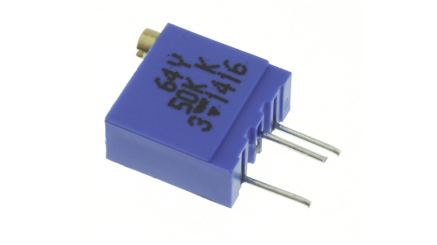 Vishay 半固定抵抗器（トリマポテンショメータ） 50kΩ スルーホール 21 (電気的)、23 (機械的)回転型 M64Y503KB40