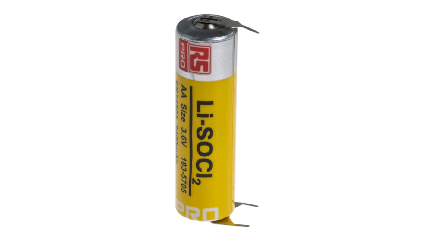 Piles AA RS PRO 3.6V Lithium Thionyle Chloride, 2.4Ah