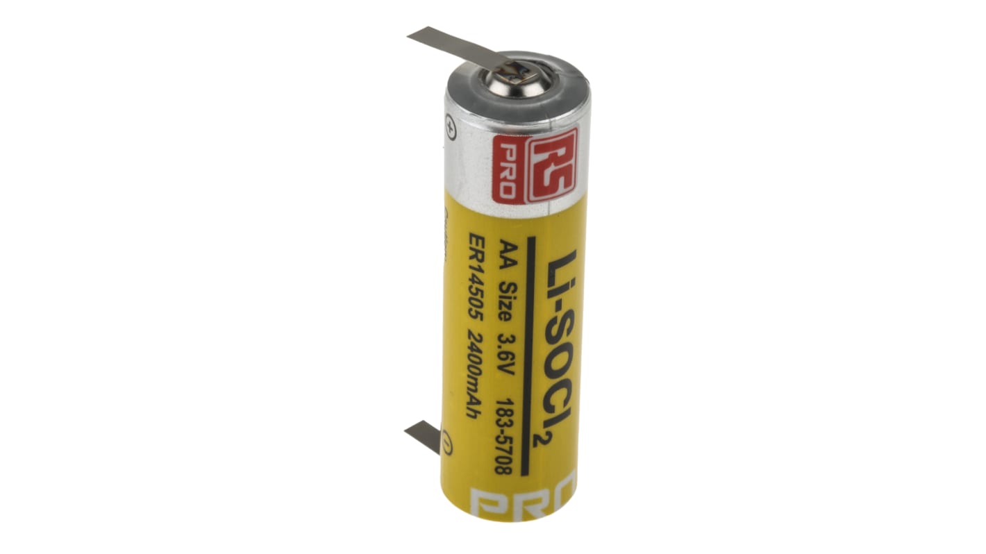 RS PRO ER14505 AA-Batterien, Lithium Thionylchlorid, 3.6V / 2.4Ah, mit Lötfahne