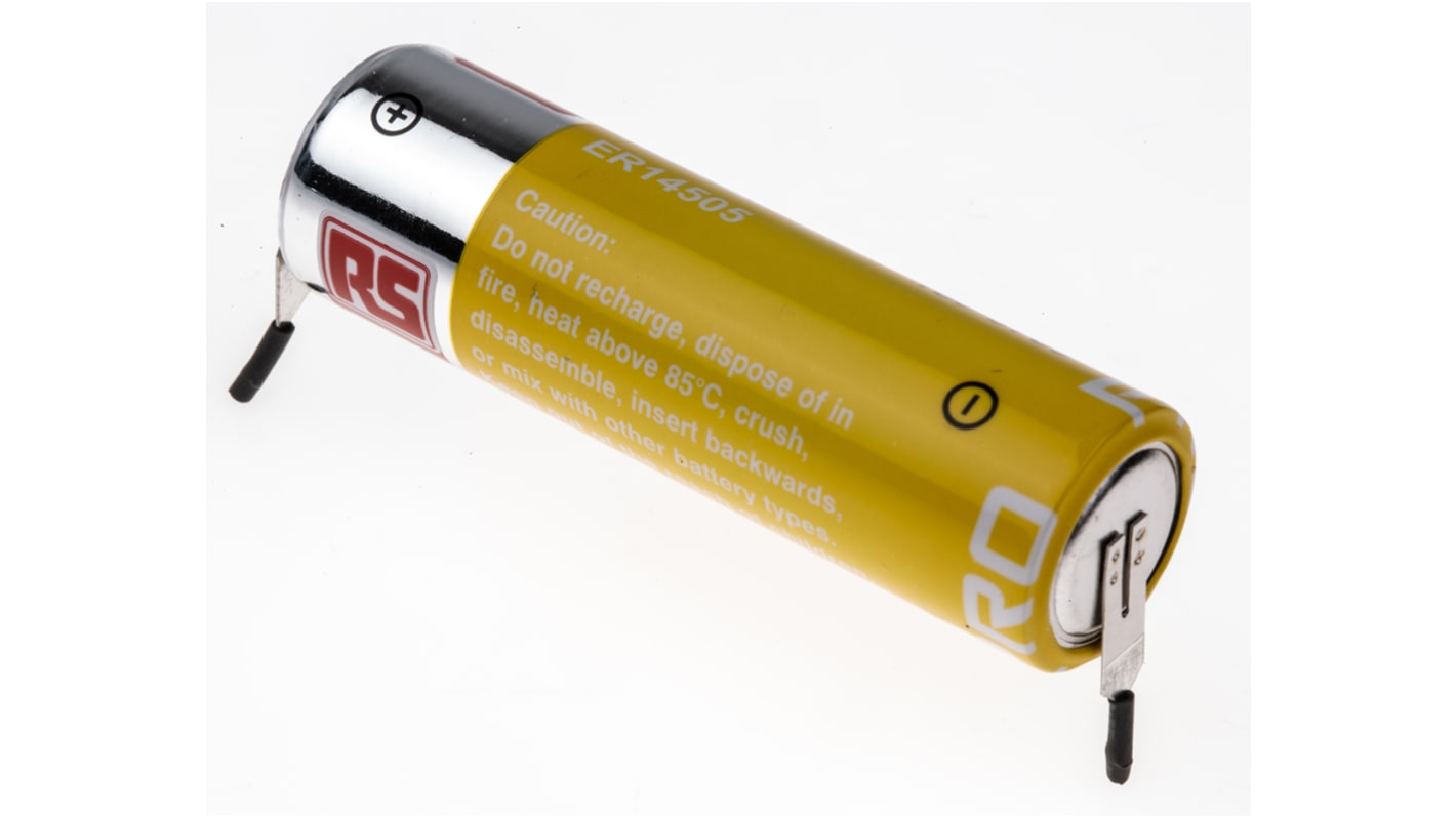 RS PRO ER14505 AA-Batterien, Lithium Thionylchlorid, 3.6V / 2.4Ah, mit Lötfahne