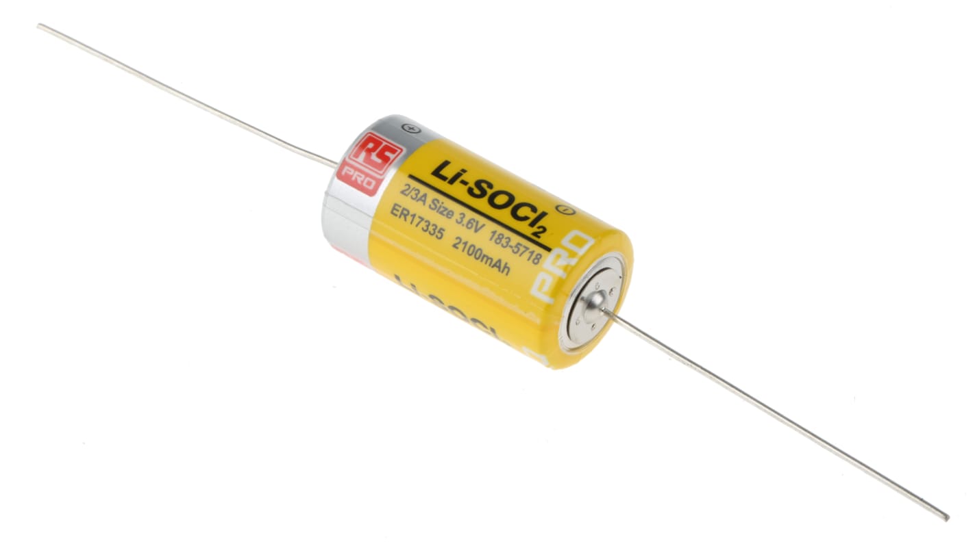 RS PRO Lithium Thionyl Chloride 3.6V, 2/3 A 2/3 A Battery