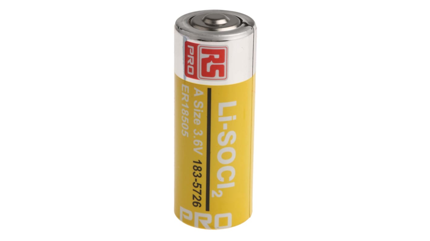 Pile A, 3.6V, RS PRO, Lithium Thionyle Chloride, 4Ah