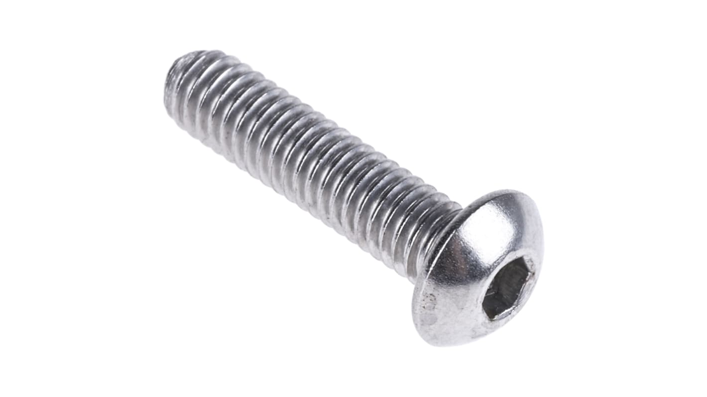 RS PRO Linsenkopf Innensechskantschraube, Edelstahl A2, M4 x 0.7mm, 16mm
