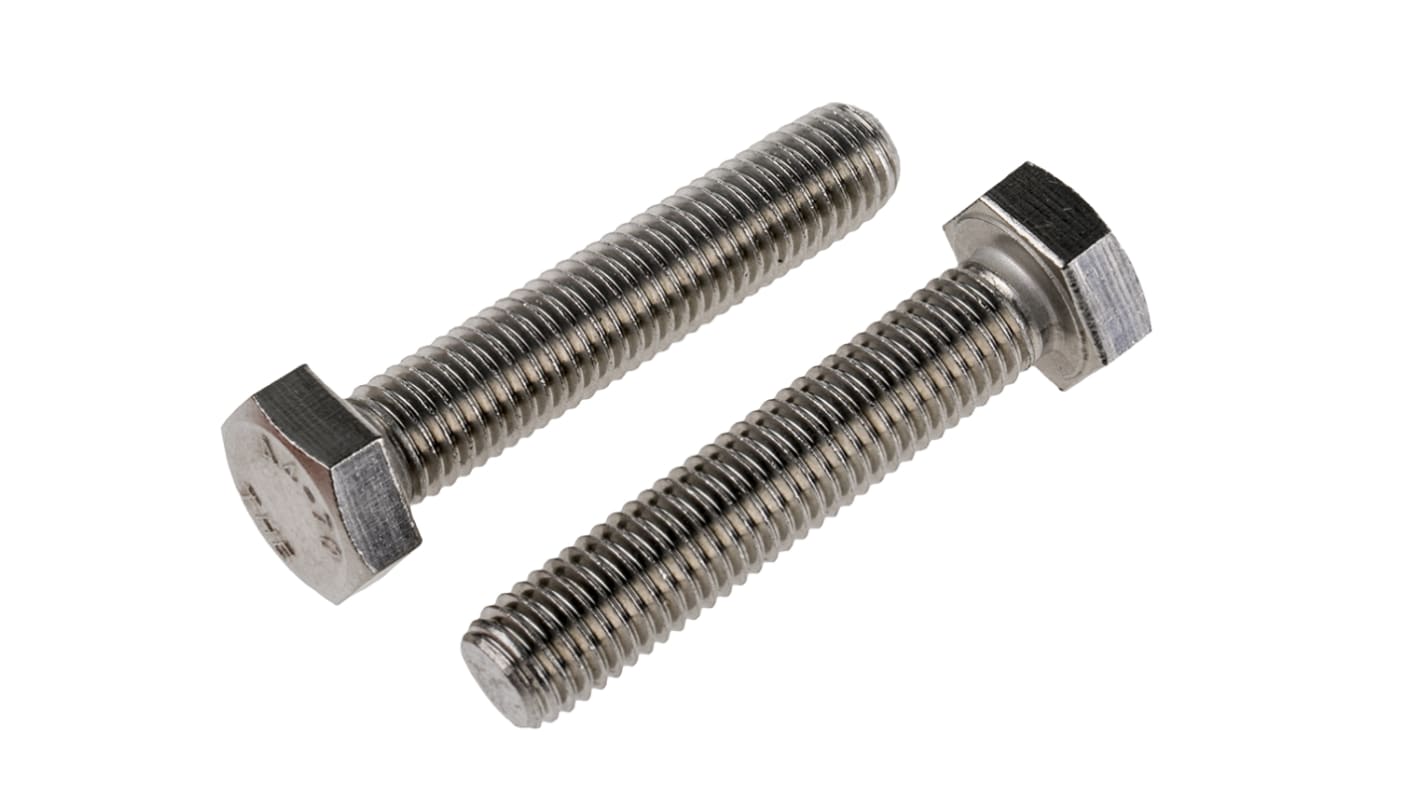 RS PRO Stainless Steel Hex, Hex Bolt, M12 x 60mm