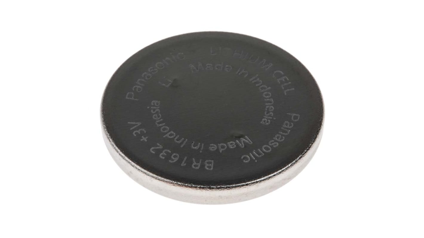 Panasonic BR1632, Li-Polycarbon Knopfzelle Ø 16mm, 3V / 120mAh