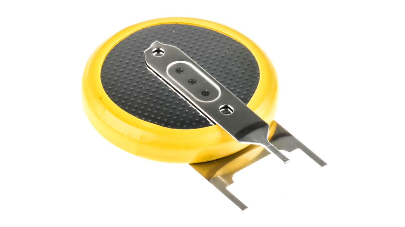 Batteria a bottone Panasonic CR2032, Litio diossido di manganese, 3V, 225mAh, terminale Pin PCB