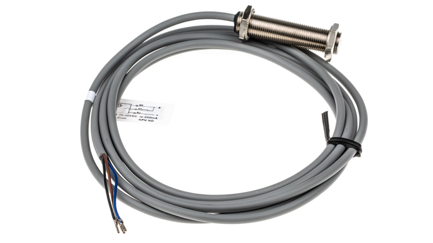 Rs-Online Sensore di prossimità Cilindro filettato RS PRO M12 rilevamento 2 mm 10 → 30 V c.c