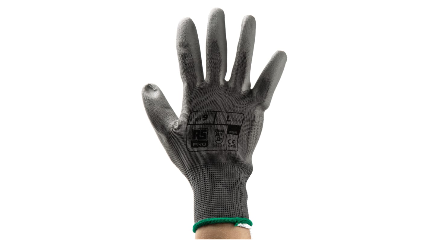 RS PRO Arbeitshandschuhe, Größe 9, Abrasion Resistant, Tear Resistant Grau