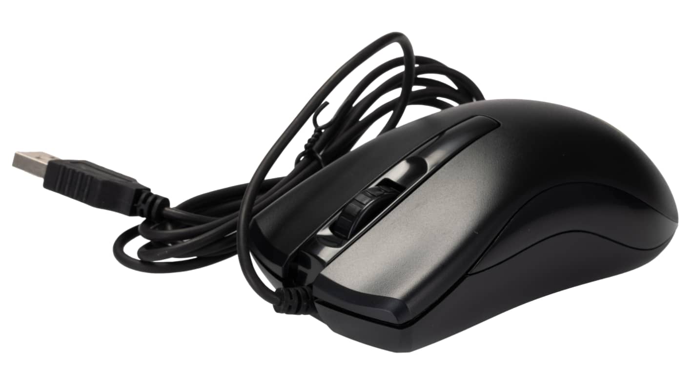 RS PRO Maus Verdrahtet USB ESD Schwarz