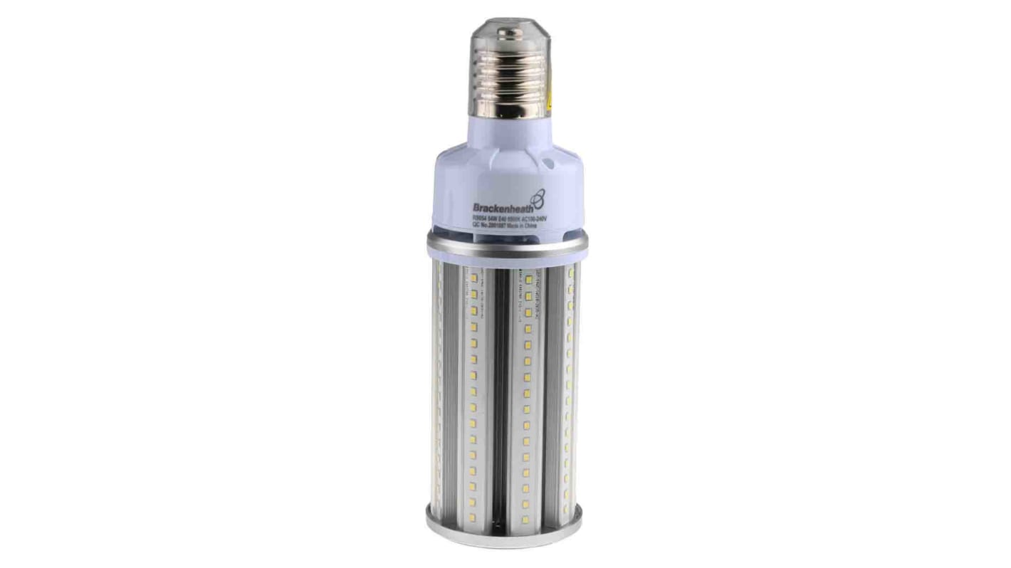 RS PRO E40LED玉米灯, 200 → 240V, 54 W, 6500K, 白色, Φ87mm, 多珠