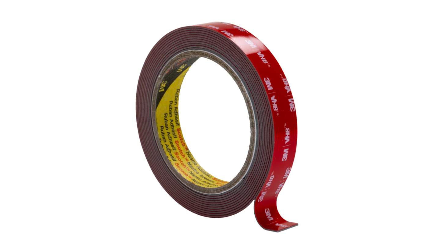 3M GPH-110GF, VHB™ Grey Foam Tape, 19.0mm x 3.0m, 1.10mm Thick