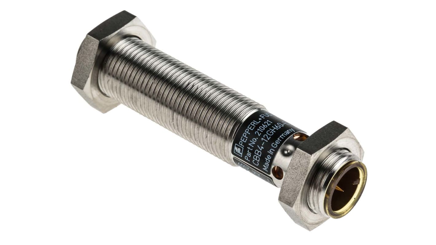 Pepperl + Fuchs Capacitive Barrel Proximity Sensor, M12, 4 mm Detection, PNP NO, 10 → 36 V dc