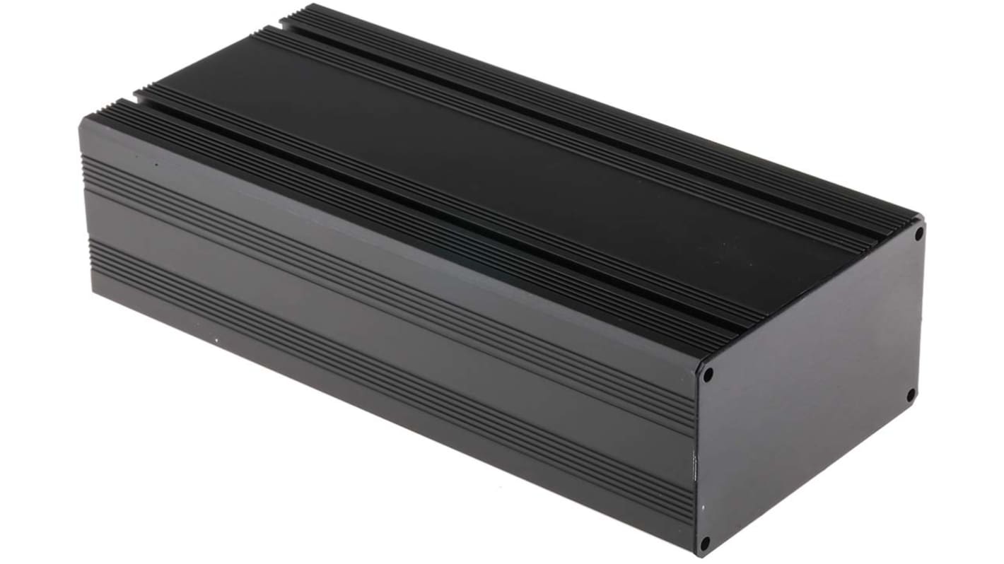 RS PRO Black Anodised Aluminium Instrument Case, 225 x 105 x 61mm