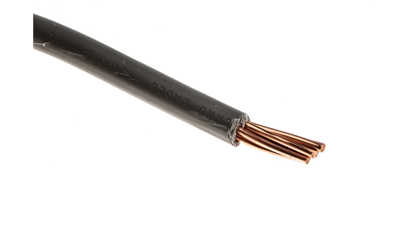 RS PRO Grey 25mm² Hook Up Wire, 7/2.14 mm, 50m, PVC TI1 Insulation