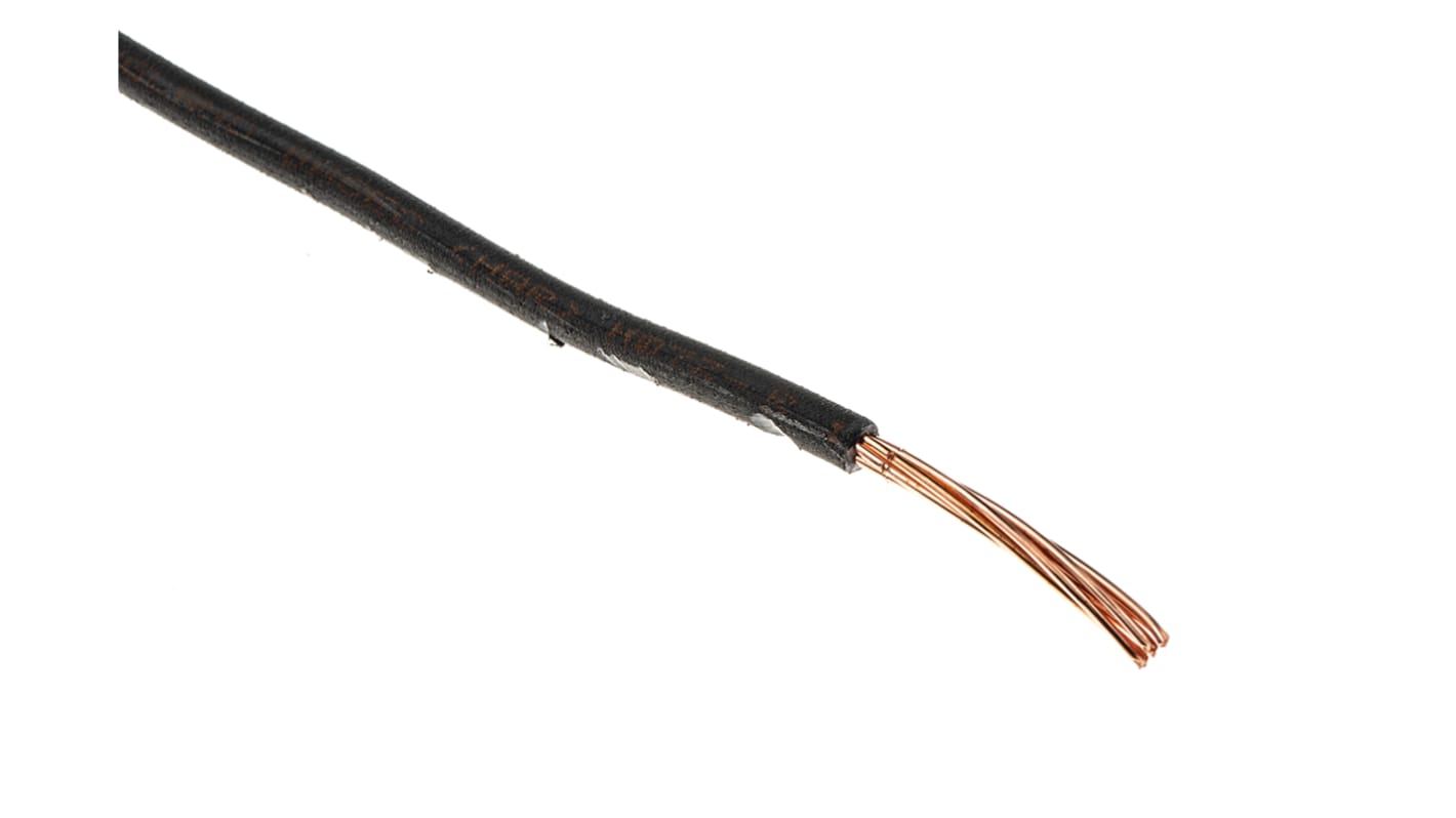 RS PRO Black 4mm² Hook Up Wire, 7/0.85 mm, 100m, LSNH EI5 Insulation