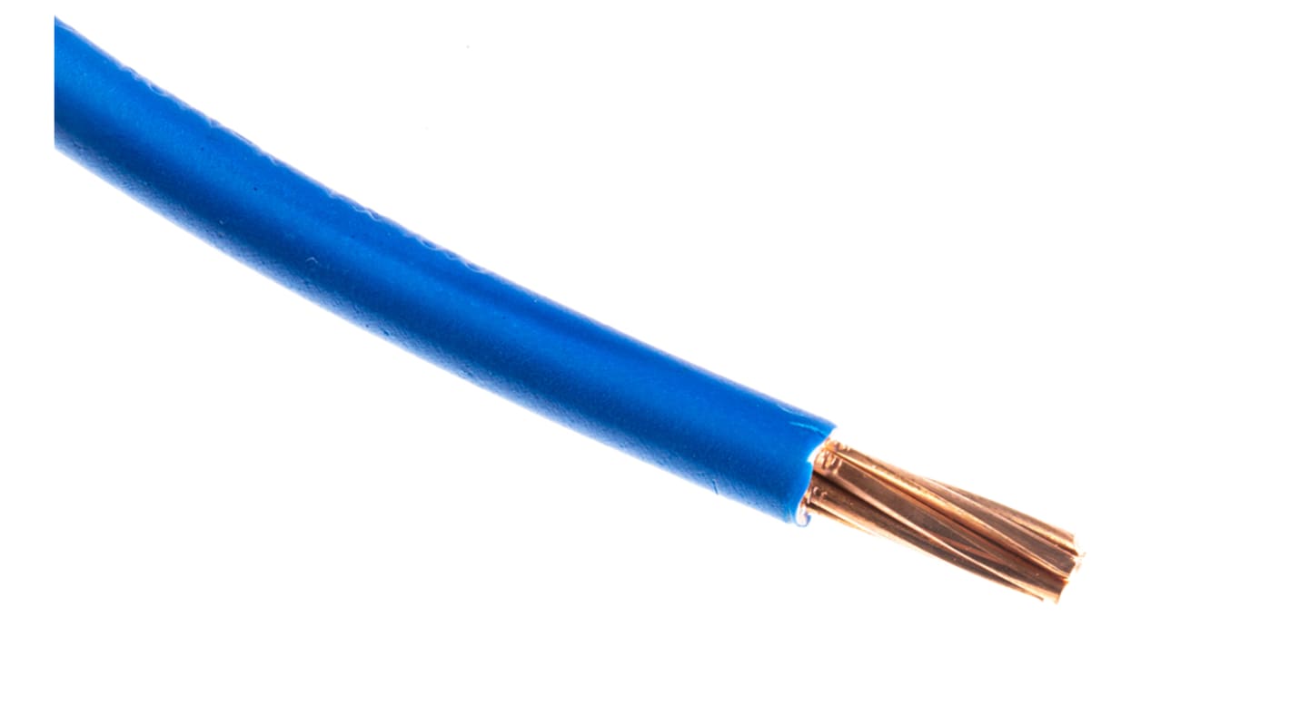 Cable de conexión RS PRO, área transversal 10mm² Conductos Filamentos del Núcleo 7/1,35 mm Azul, 450 V CC, 750 V CA,