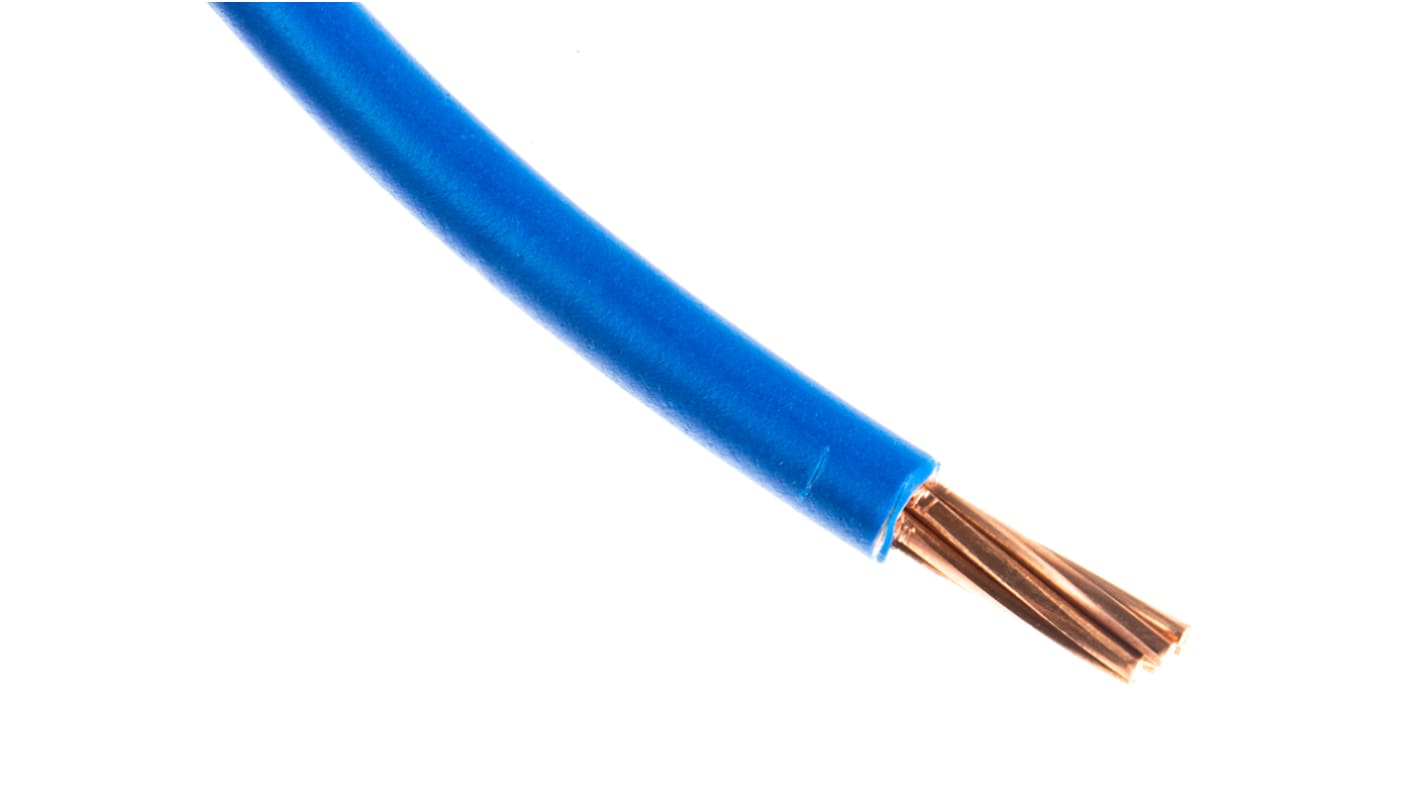 Cable de conexión RS PRO, área transversal 10mm² Conductos Filamentos del Núcleo 7/1,35 mm Azul, 450 V CC, 750 V CA,