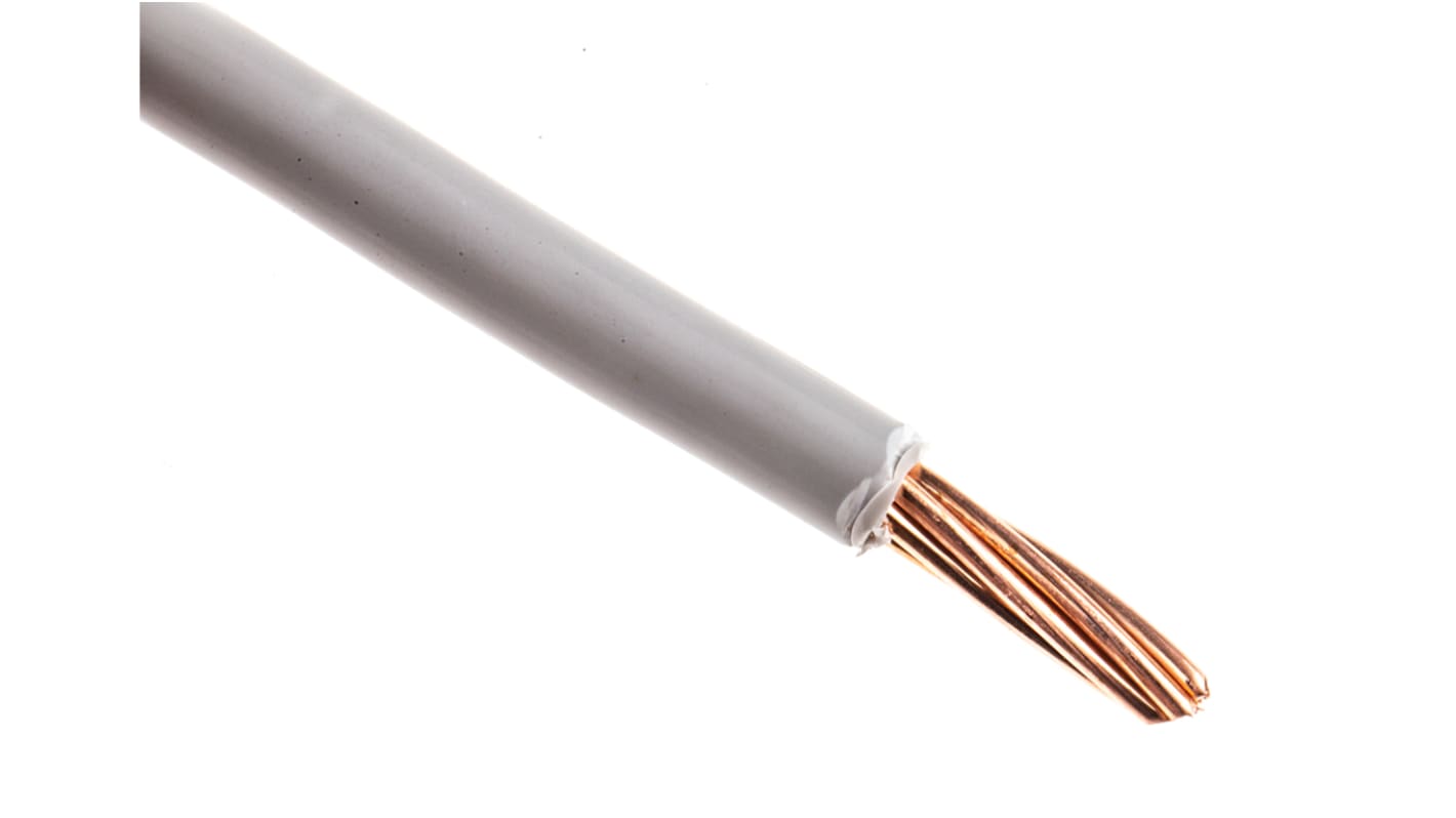 RS PRO Grey 16mm² Hook Up Wire, 7/1.7 mm, 50m, LSNH EI5 Insulation