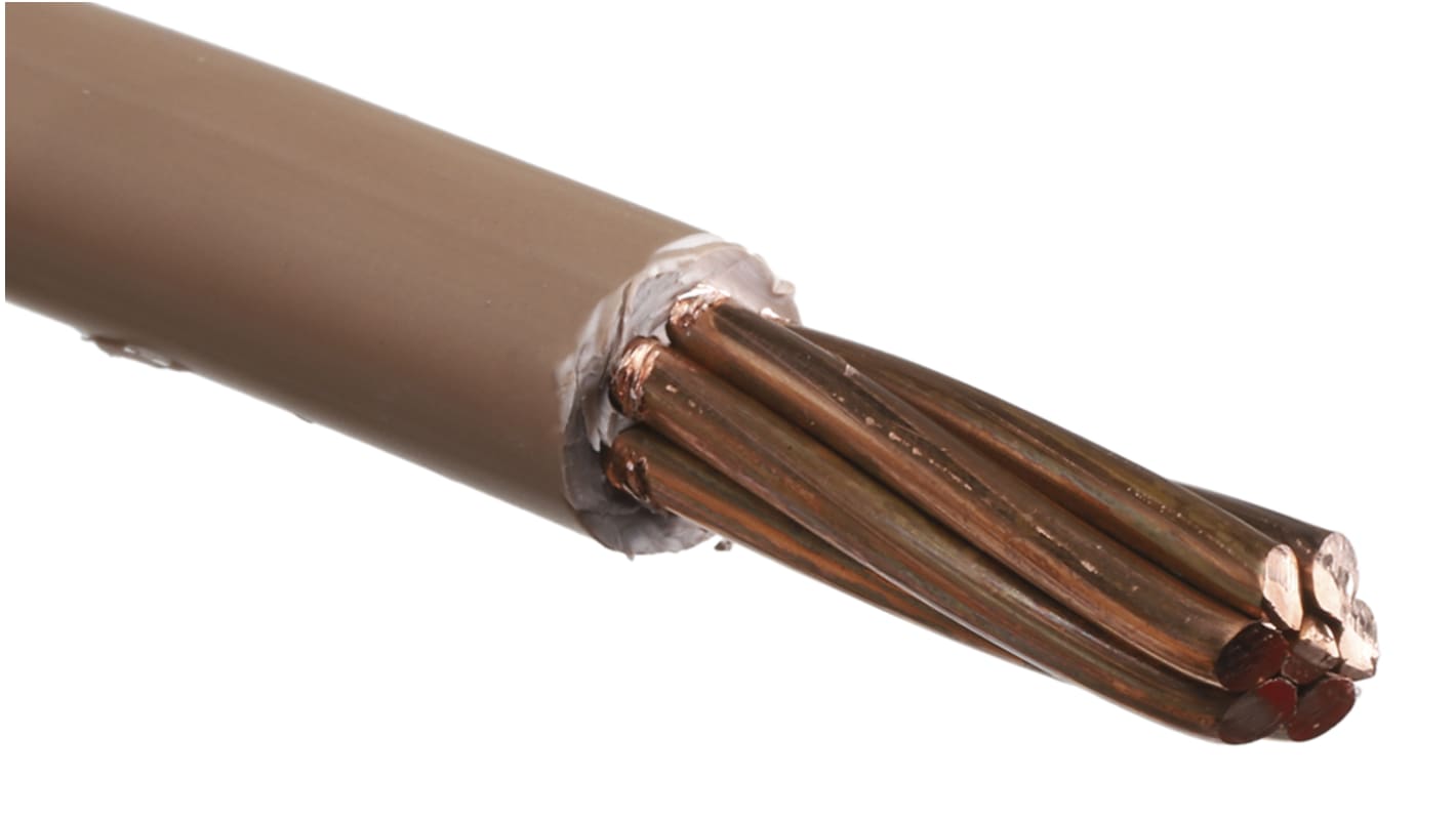 RS PRO Brown 35mm² Hook Up Wire, 7/2.52 mm, 50m, LSNH EI5 Insulation