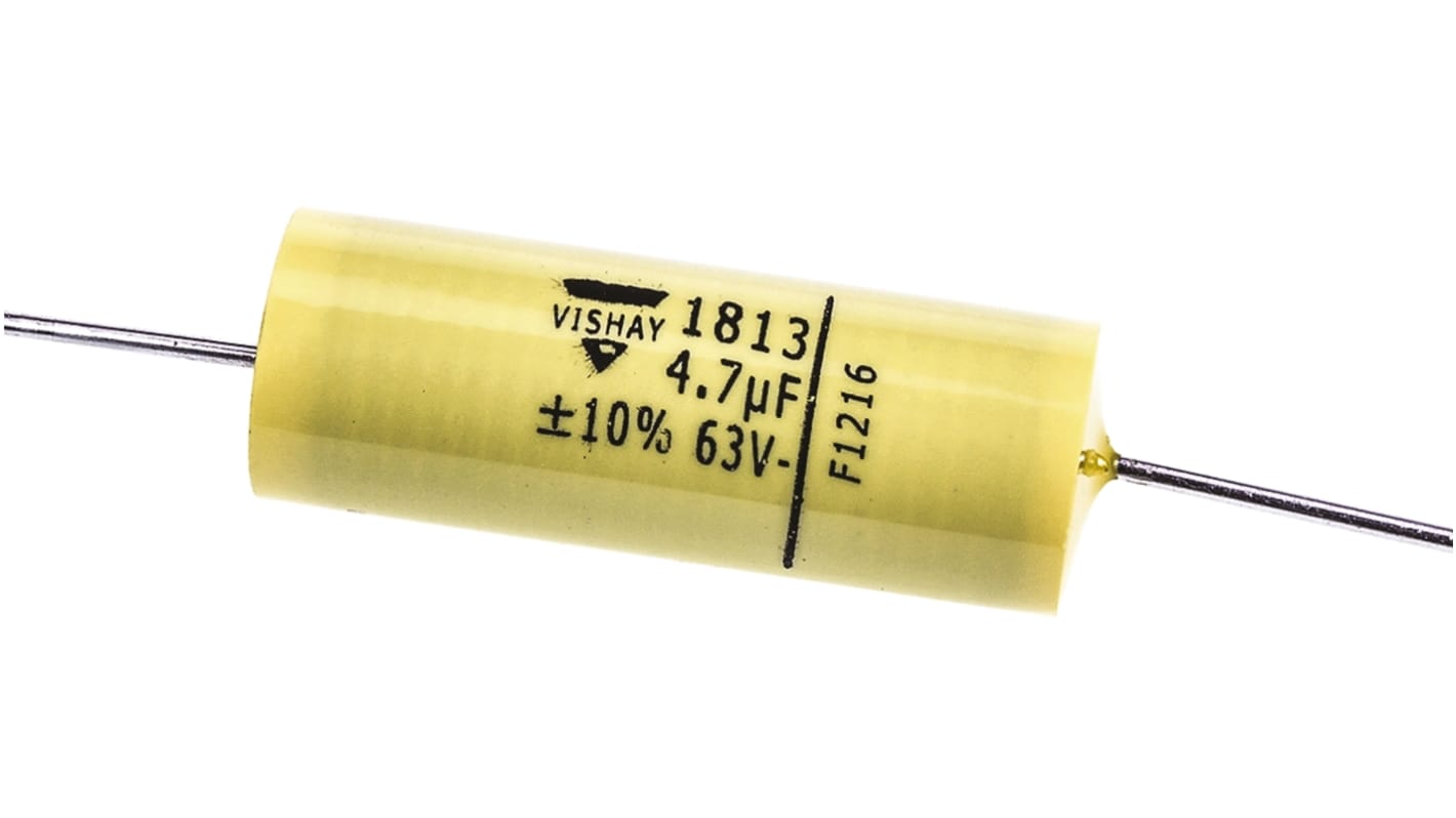 Vishay MKT 1813 Folienkondensator 4.7μF ±10% / 40 V ac, 63 V dc, THT Raster 30mm