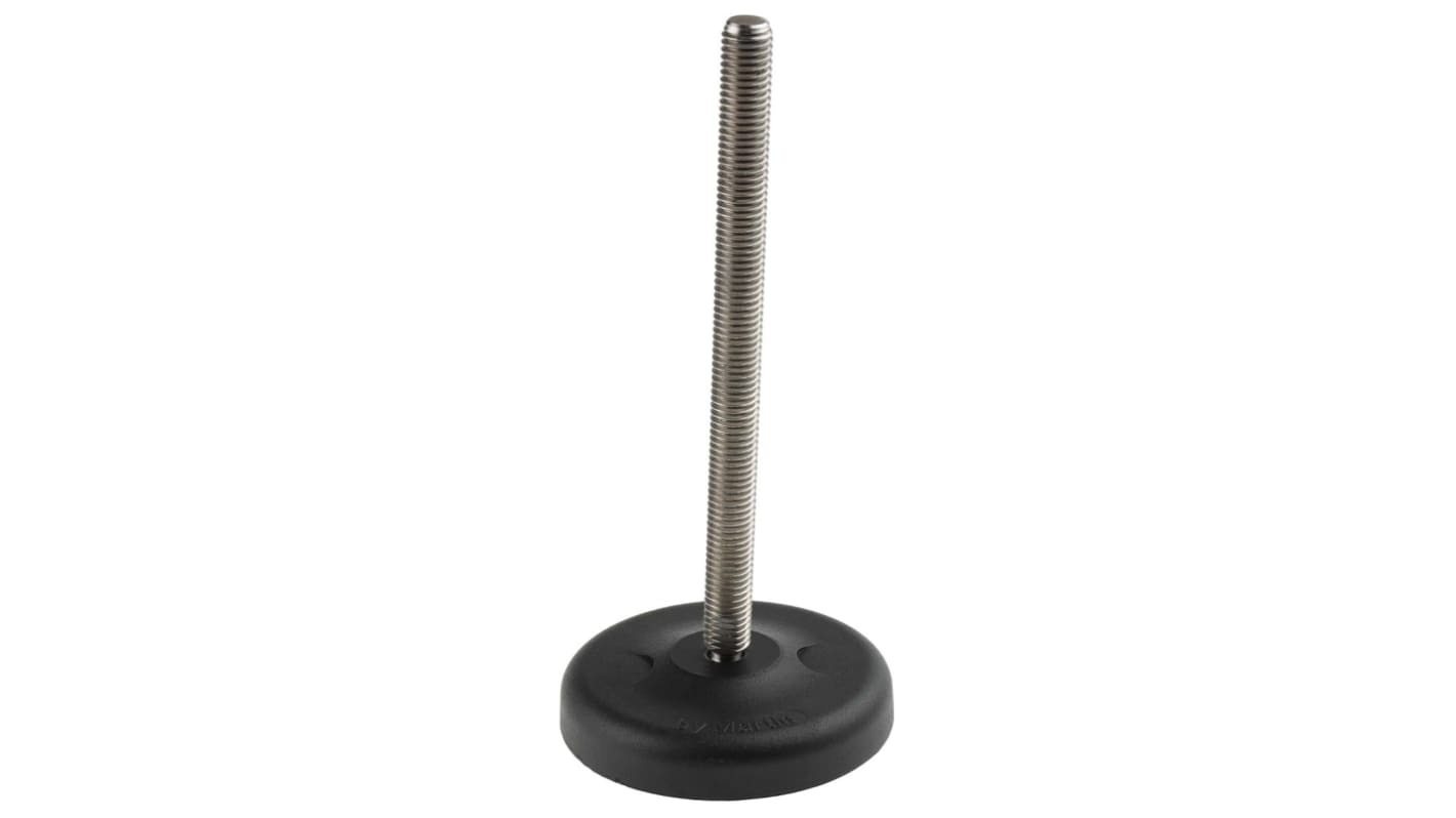 RS PRO M12 Polyamide Adjustable Foot, 1300kg Static Load Capacity 30° Tilt Angle