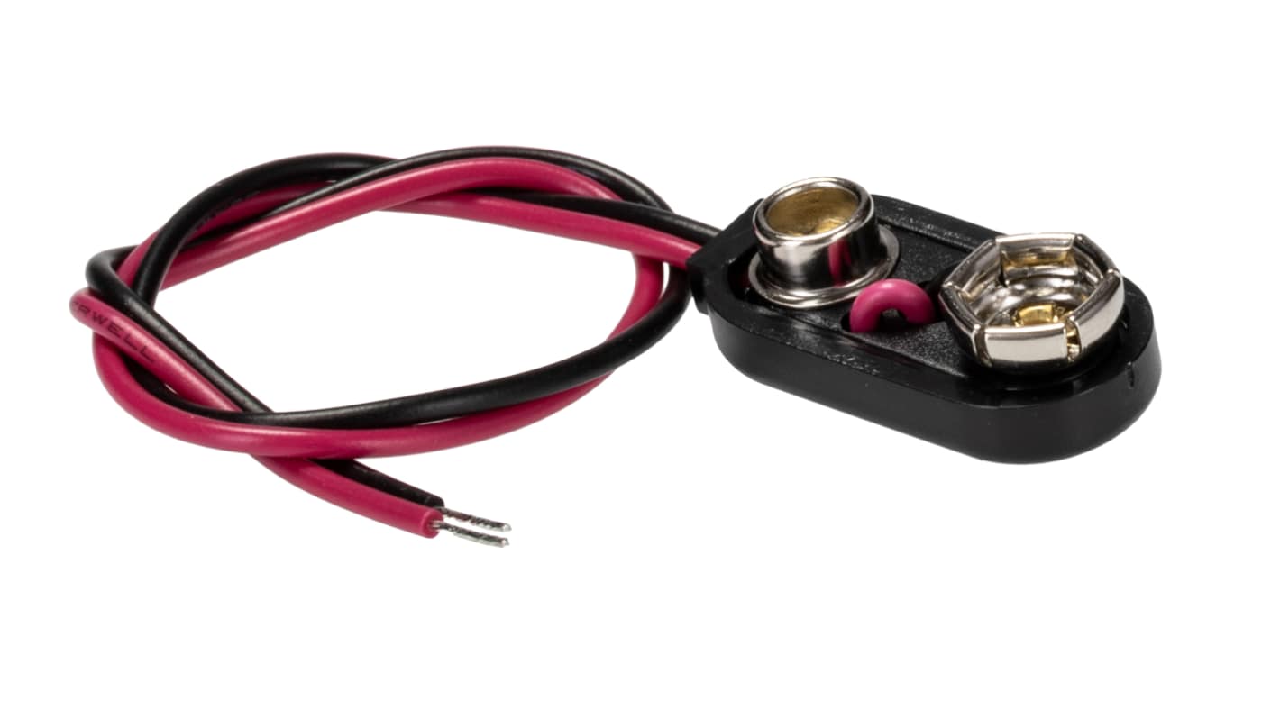RS PRO Batteriekontakt für 9V-Batterien, 1-zellig Messing vernickelt Druckknopf