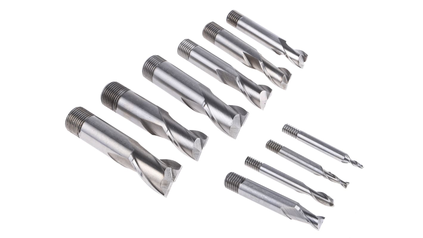 RS PRO Screwed Slot Drill Set 2 Flutes, 4 mm, 5 mm, 6 mm, 8 mm, 10 mm, 12 mm, 14 mm, 16 mm, 18 mm, 20 mm Cut Diameter
