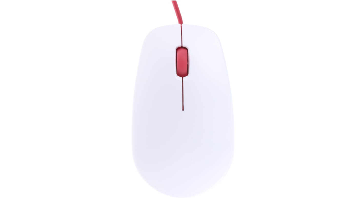 Myszka, Optyczna, 3-przyciskowa, kolor: Czerwony, Biały, USB, Raspberry Pi, RPI-MOUSE