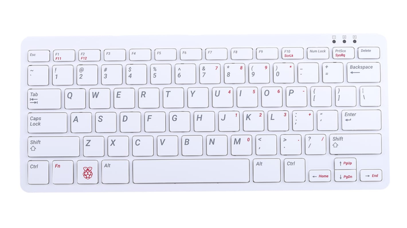 Raspberry Pi Tastatur, QWERTY (USA), Rot, Weiß