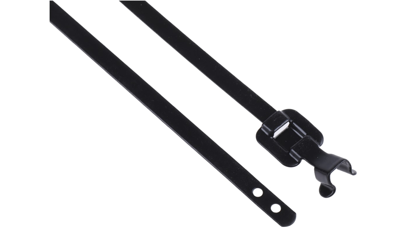 Kabelová vázací páska rozpojitelná 230mm 5 mm Černá Nerezová ocel s polyesterovým potahem RS PRO