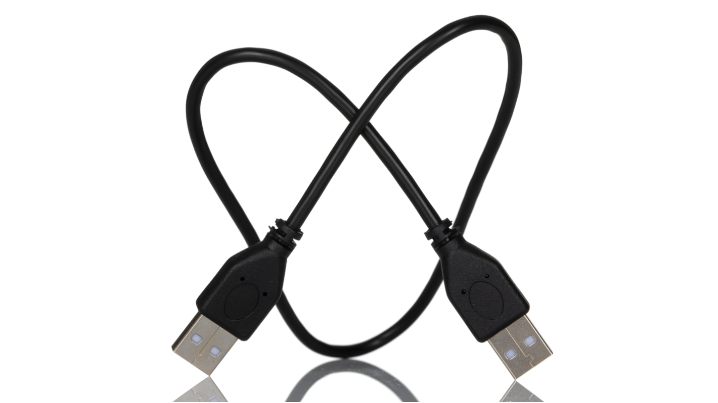 Câble USB RS PRO USB A vers USB A, 500mm, Noir