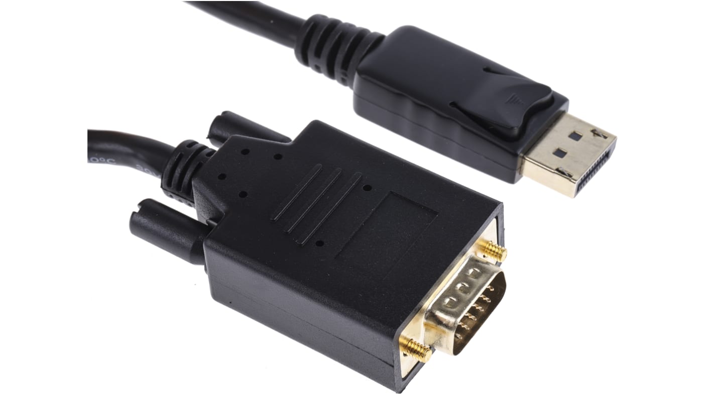 RS PRO Male DisplayPort to Male VGA, PVC  Cable, 1080p, 3m