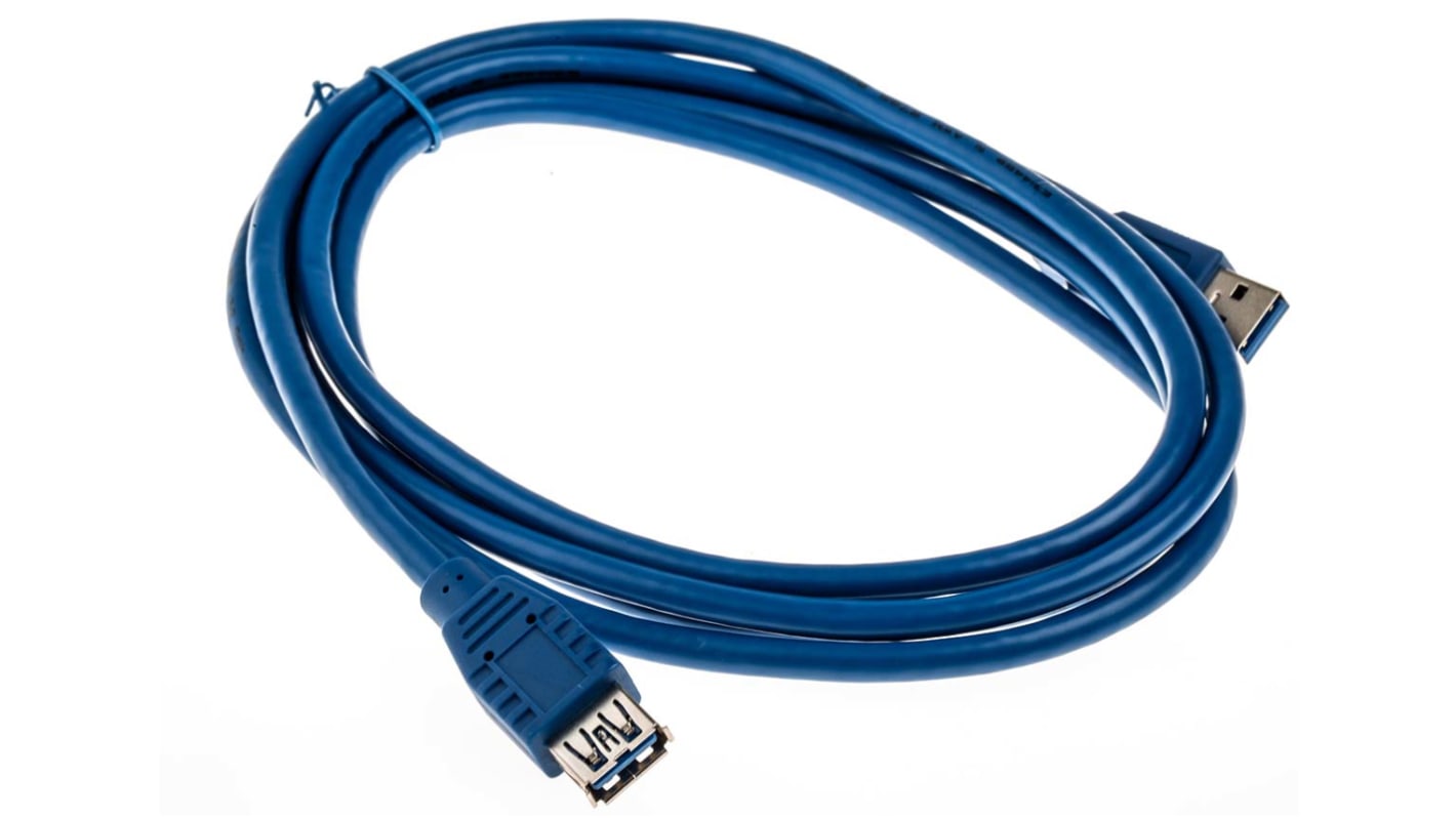 RS PRO USB-Kabel, USBA / USBA, 2m USB 3.0 Blau
