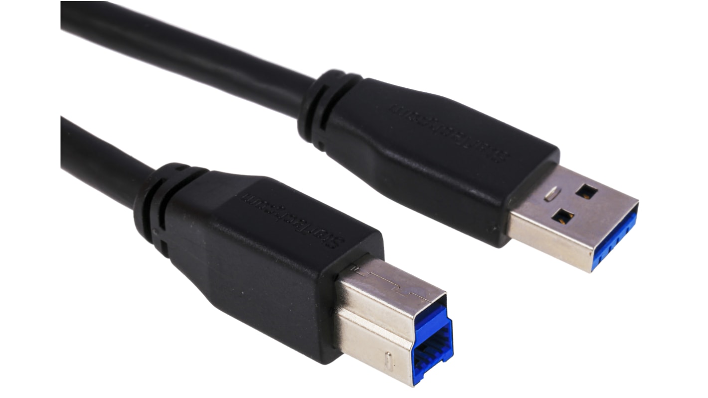 Kabel USB Złącze A USB A Złącze B USB B dł. 5m Kabel USB-A do USB-B USB 3.0 kolor: Czarny
