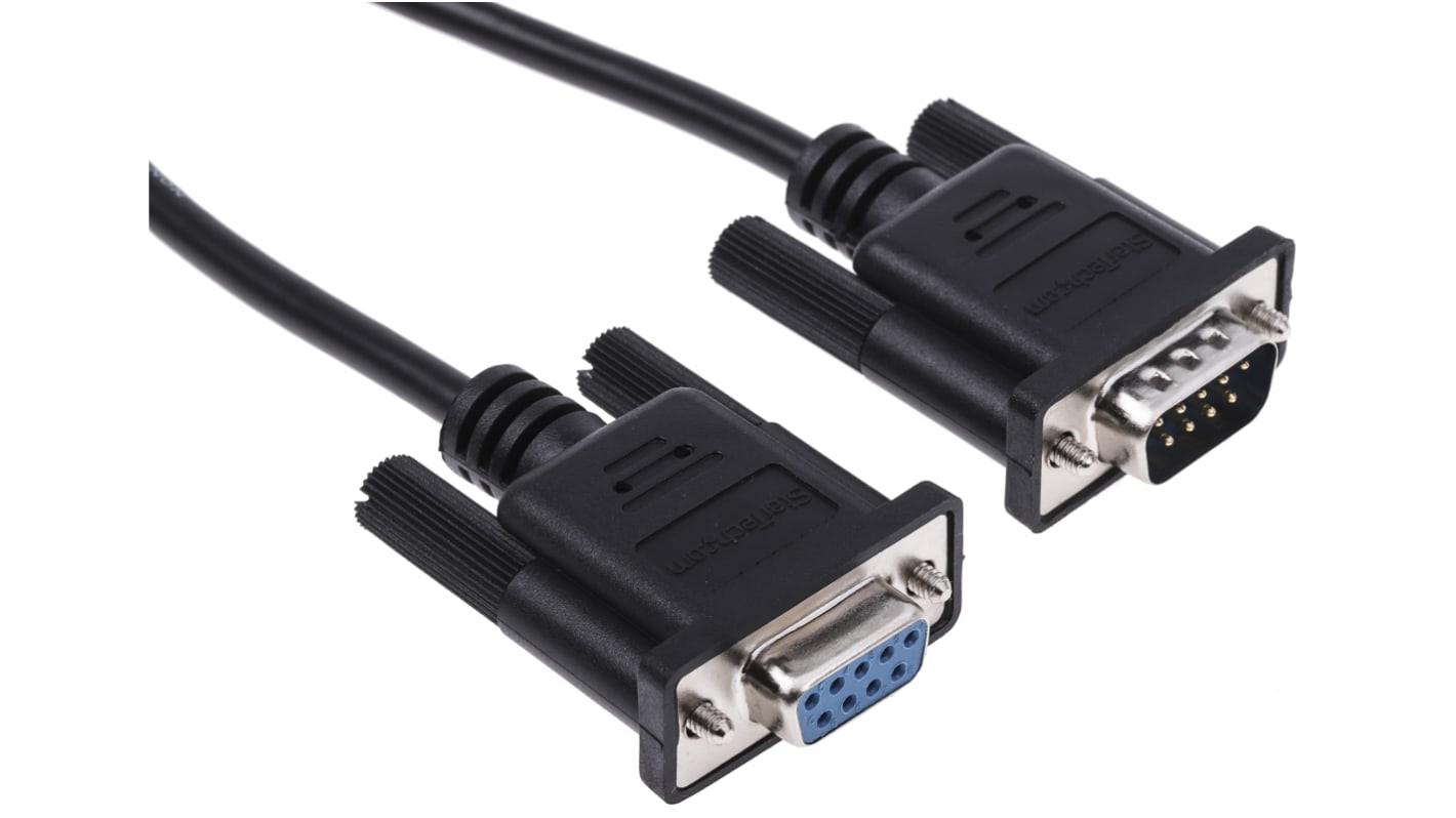 StarTech.com Male 9 Pin D-sub to Female 9 Pin D-sub Serial Cable, 1m PVC