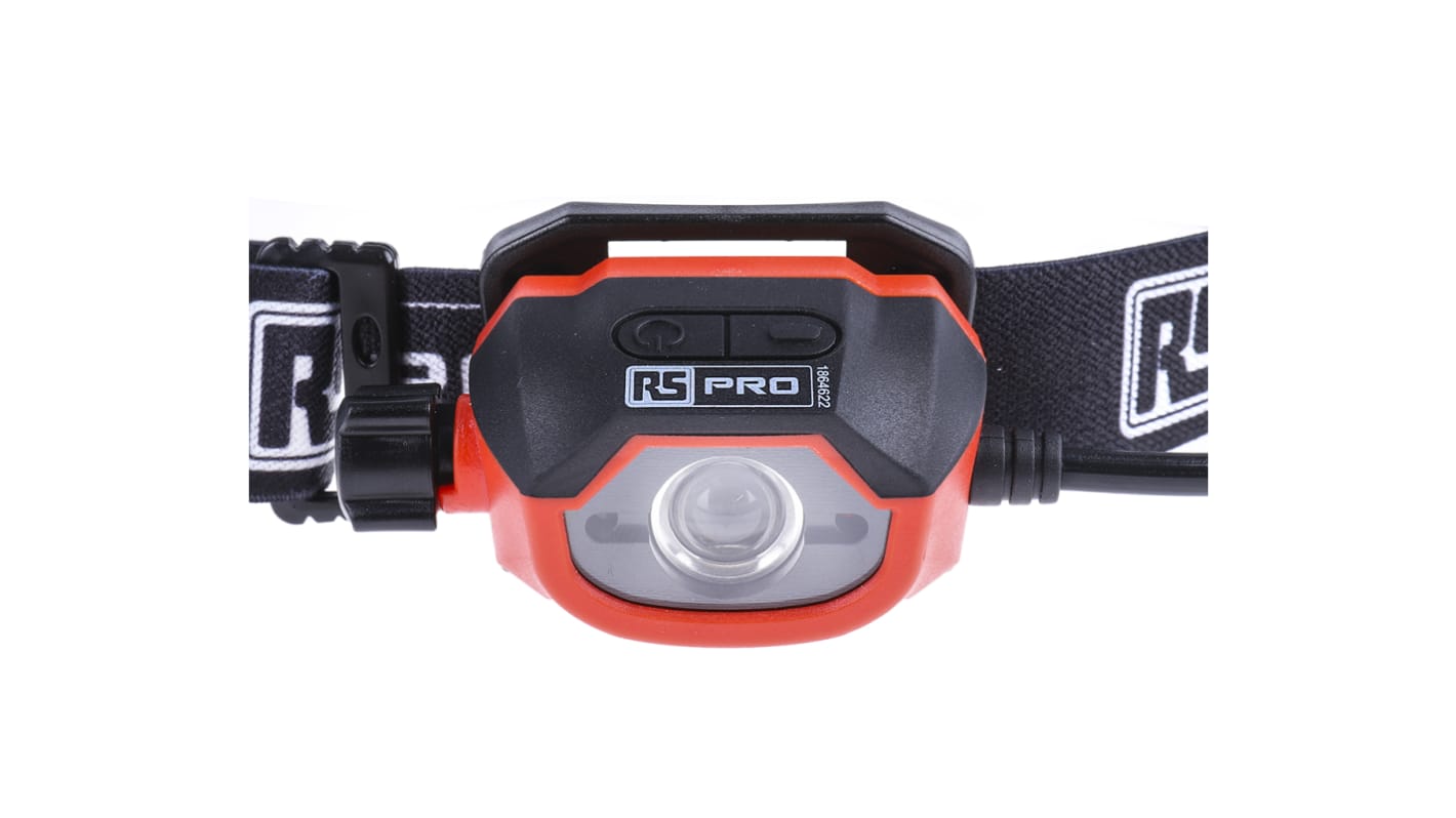 RS PRO LED Head Torch 450 lm, 100 m Range