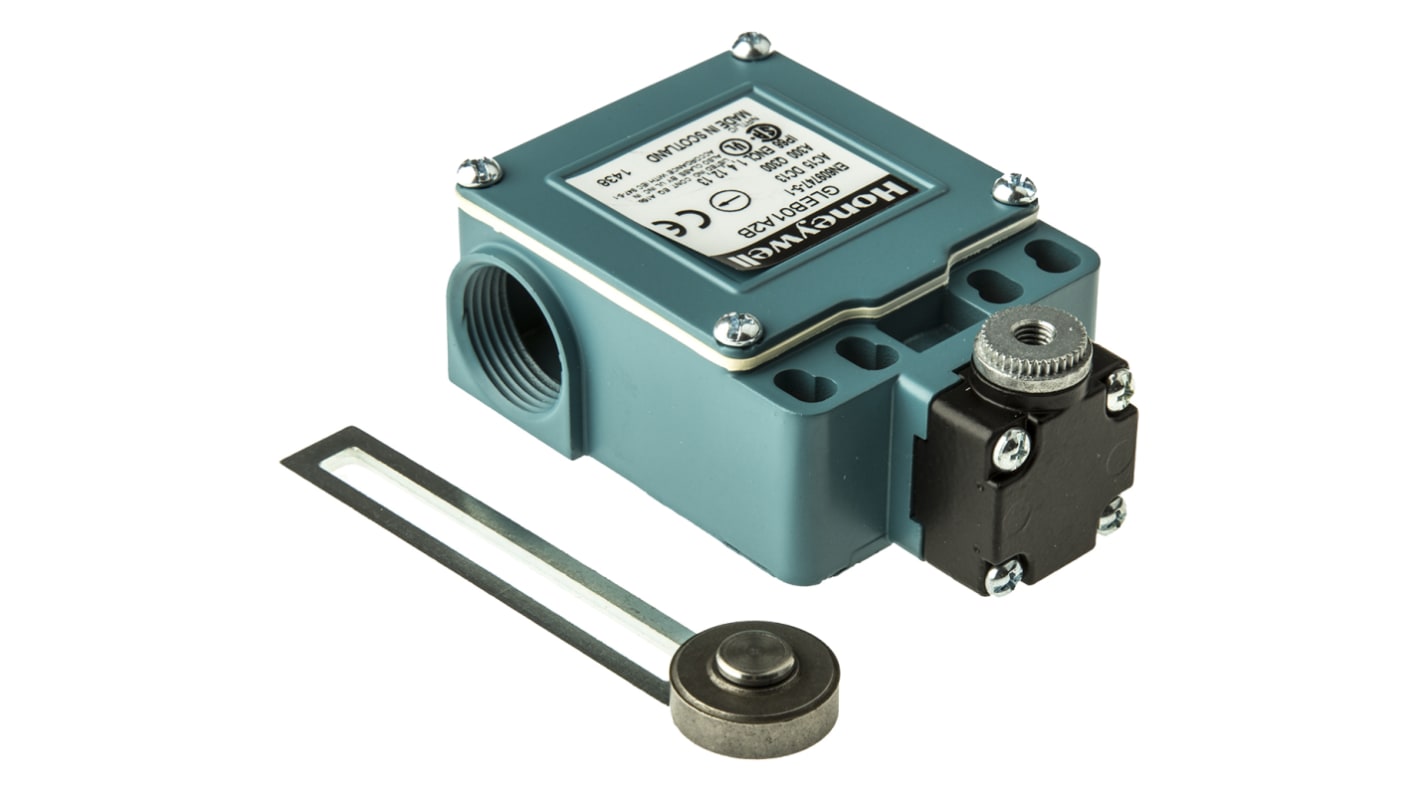 Honeywell 可调滚轮杆式行程开关, 最大直流250V, 最大交流300V, 最大6A, IP67, PG13.5接口, 常开/常闭, GLE系列