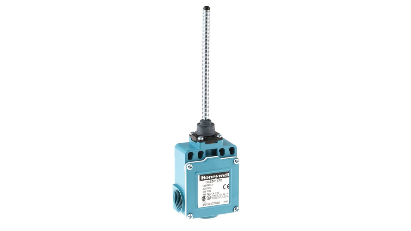 Honeywell GLE Endschalter, Spulenfeder, 1-poliger Wechsler, Schließer/Öffner, IP 66, Zinkdruckguss, 6A Anschluss PG13.5