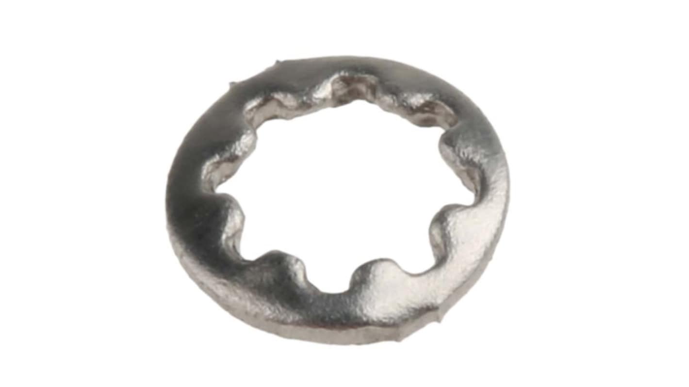 Plain Stainless Steel Internal Tooth Shakeproof Washer, M3, A2 304