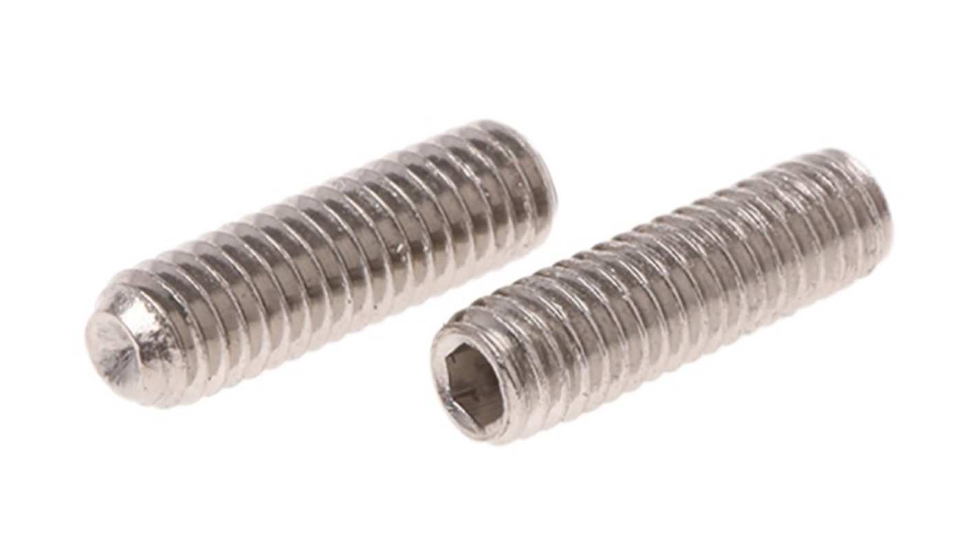 Plain Stainless Steel Hex Socket Set M3 x 10mm Grub Screw