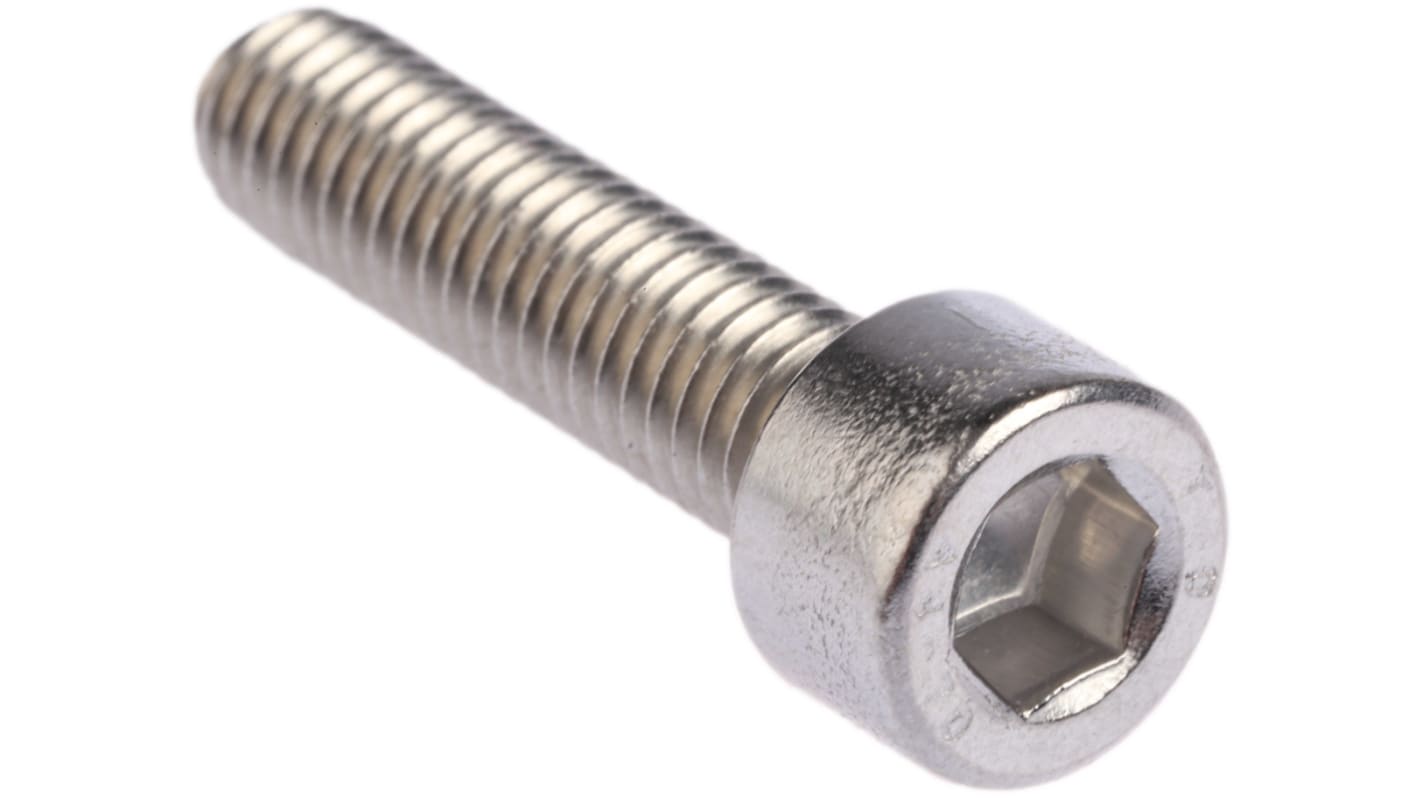 RS PRO Stainless Steel Hex Socket Cap Screw, DIN 912, M6 x 25mm