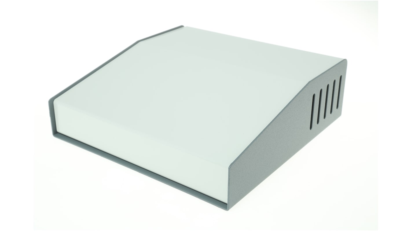 Hammond 500 Series Grey Aluminium, Steel Desktop Enclosure, Sloped Front, 180 x 180 x 58mm