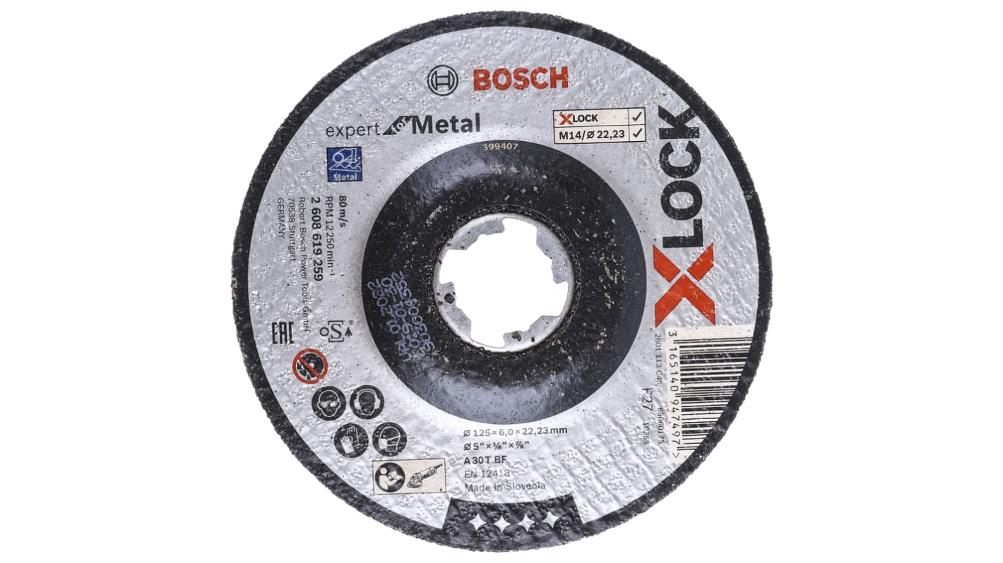 Disco de corte Bosch X-LOCK, Ø 125mm x 22.23mm, rpm máx. 80m/s