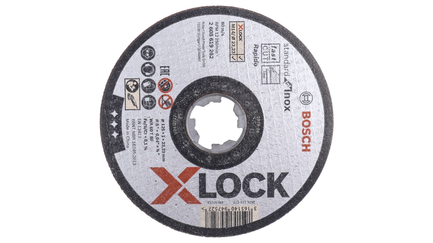 Bosch X-LOCK Cutting Disc, 125mm x 1mm Thick, 25 in pack