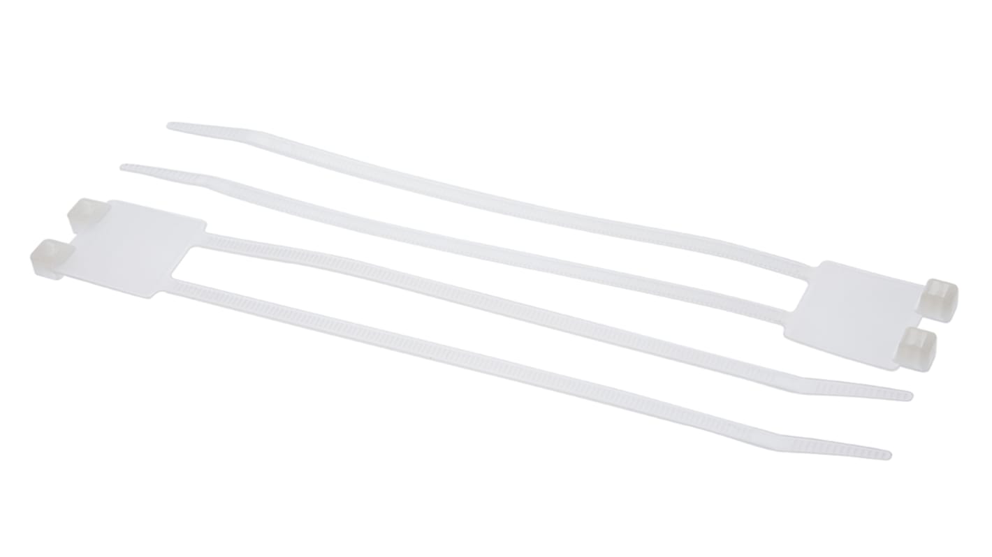 HellermannTyton Cable Tie, Inside Serrated, 203.2mm x 4.7 mm, Natural Polyamide 6.6 (PA66), Pk-50