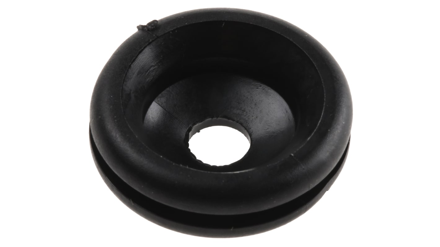 HellermannTyton HV Black PVC 18.5mm Cable Grommet for Maximum of 6mm Cable Dia. 633-04020 HV1402-PVC-FR-BK