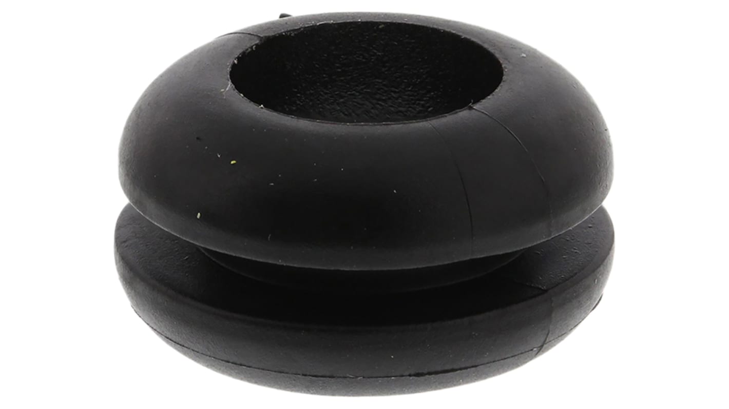 HellermannTyton HV Black PVC 9.5mm Cable Grommet for Maximum of 8mm Cable Dia. 633-02080 HV1208-PVC-FR-BK