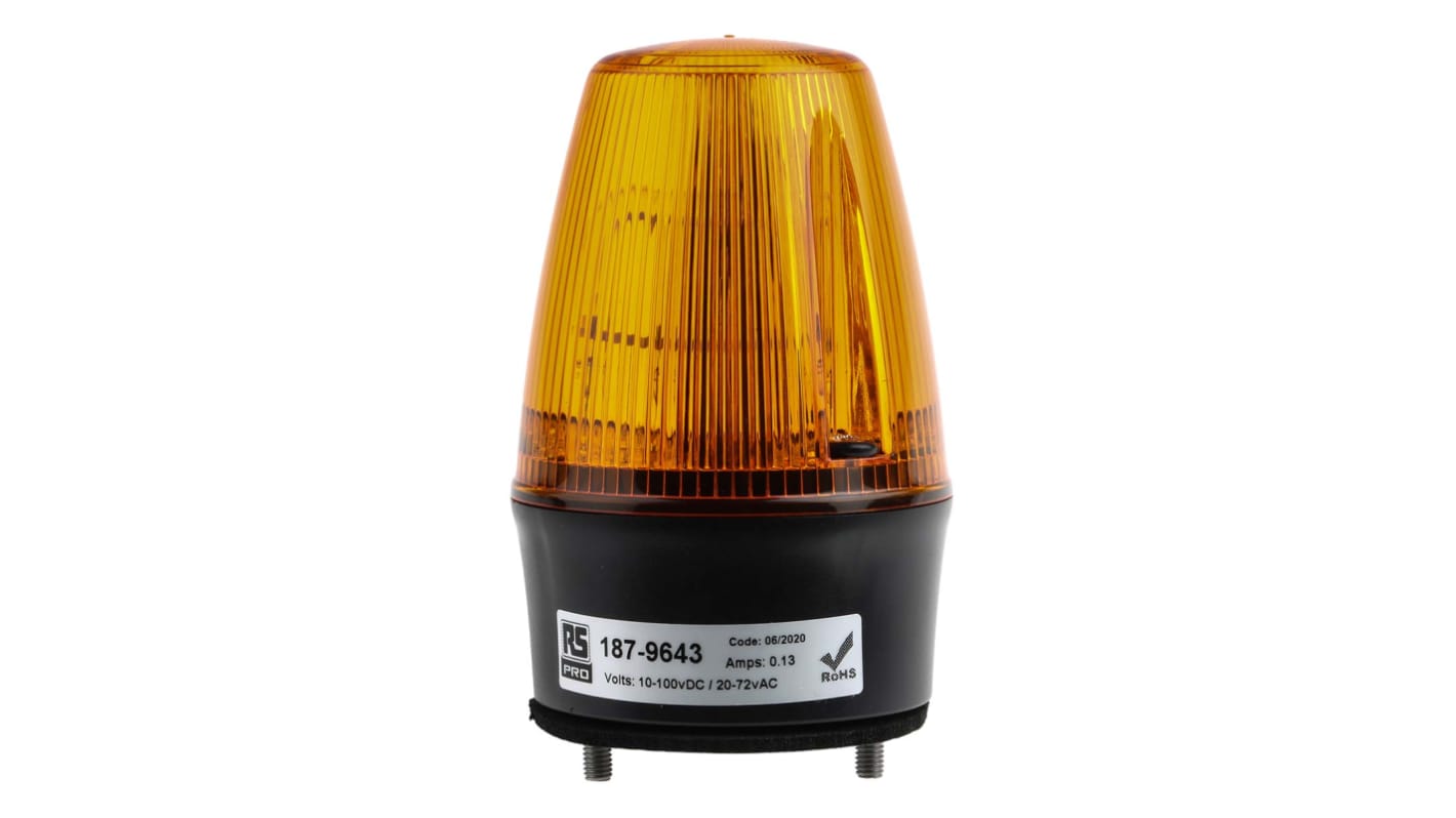 Balise clignotante au Xénon Ambre RS PRO, 10 → 100 V c.c., 20 → 72 V c.a.